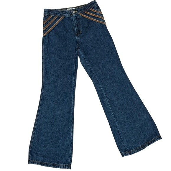 We The Free Over the Rainbow flare wide leg boho hippie retro inspired jeans 27 - Picture 1 of 12